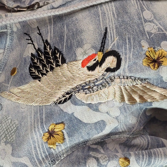 Lucky Brand Vintage Y2K Asian Inspired Embroidered Zip Front Hoodie Sweatshirt - Picture 11 of 16